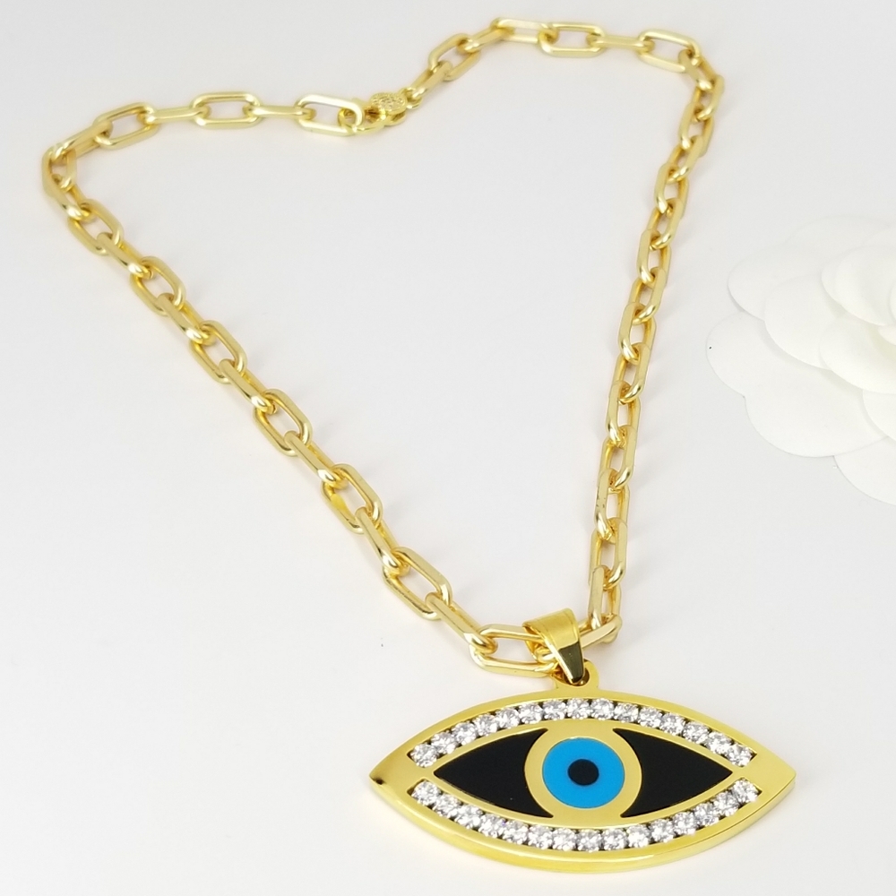 Unique One of Kind Statement Evil Eye Necklace NWT - Picture 3 of 10